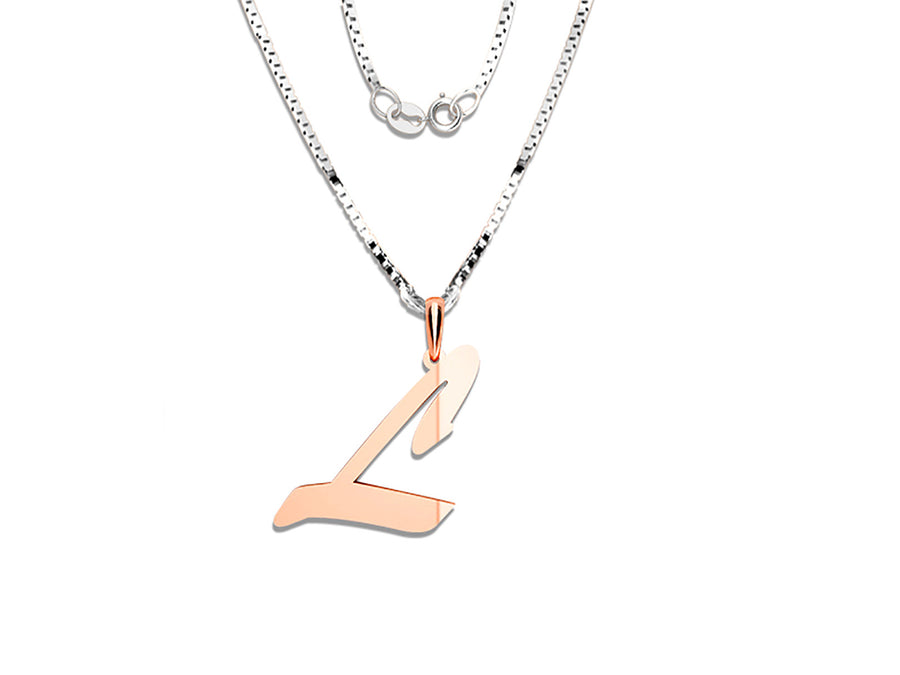 COLGANTE DE INICIAL EN CADENA DE ORO DE 14K