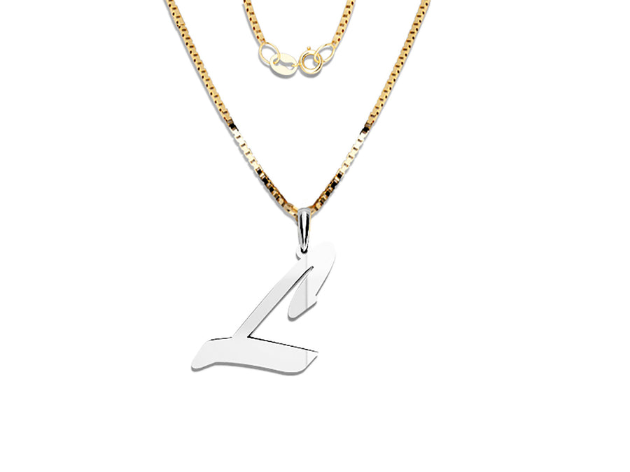COLGANTE DE INICIAL EN CADENA DE ORO DE 14K