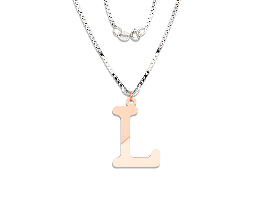 COLGANTE DE INICIAL EN CADENA DE ORO DE 14K