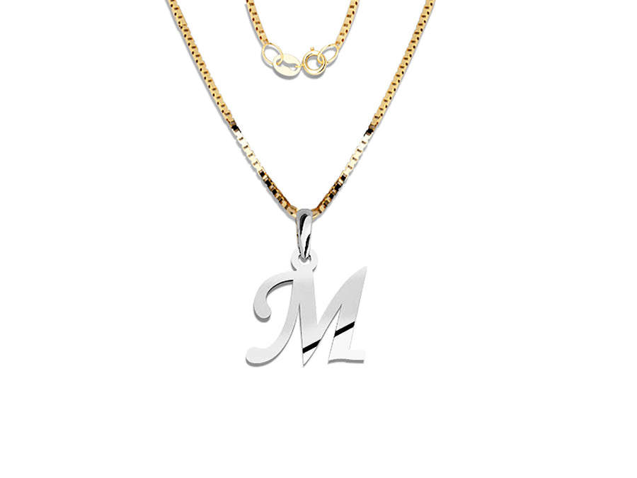 COLGANTE DE INICIAL EN CADENA DE ORO DE 14K