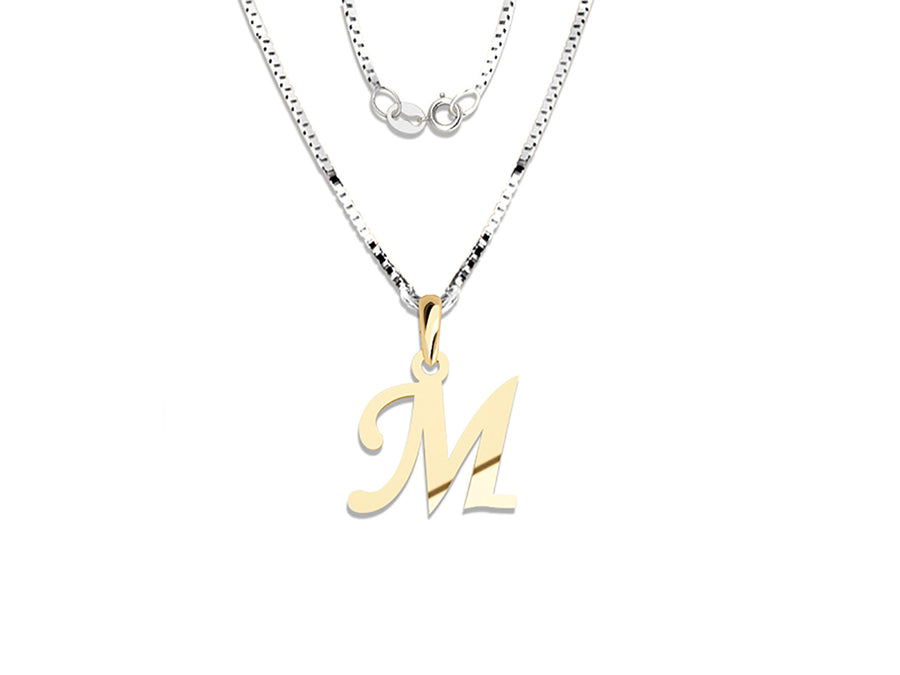 COLGANTE DE INICIAL EN CADENA DE ORO DE 14K