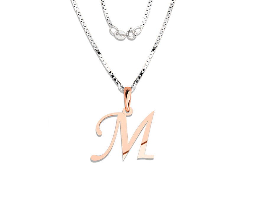 COLGANTE DE INICIAL EN CADENA DE ORO DE 14K