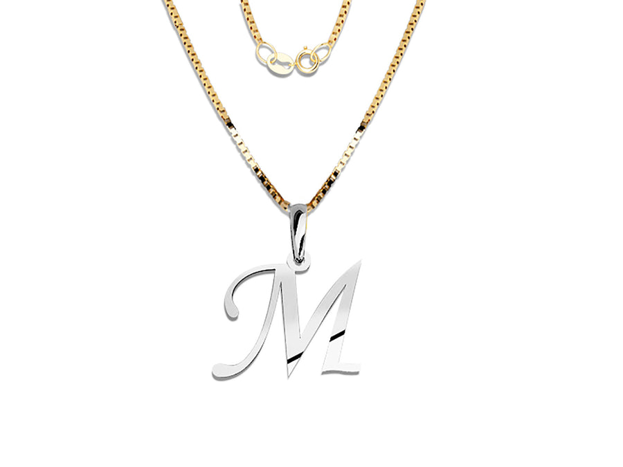 COLGANTE DE INICIAL EN CADENA DE ORO DE 14K