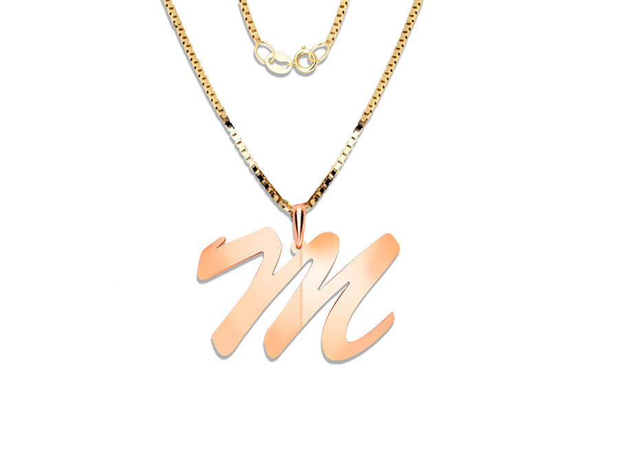 COLGANTE DE INICIAL EN CADENA DE ORO DE 14K