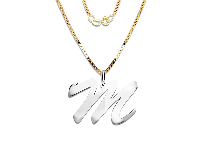 COLGANTE DE INICIAL EN CADENA DE ORO DE 14K