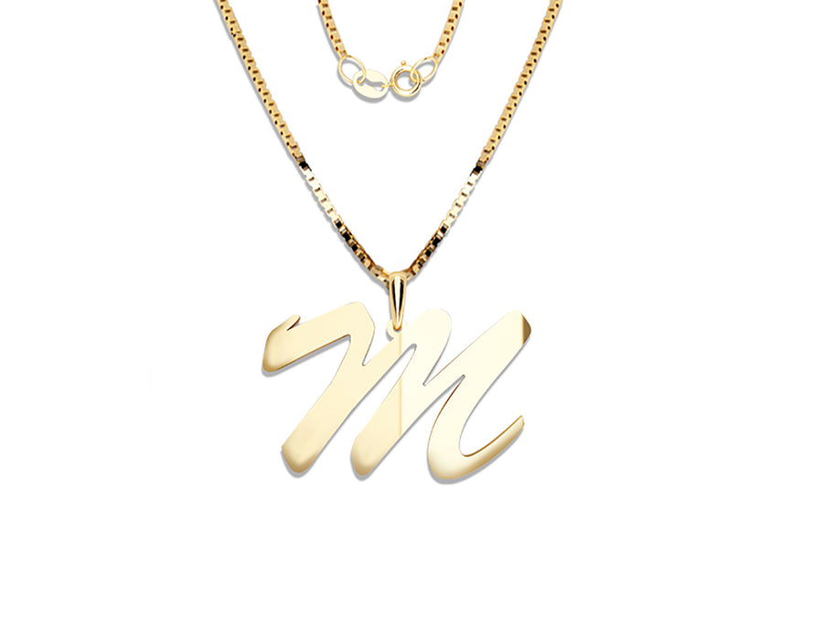 COLGANTE DE INICIAL EN CADENA DE ORO DE 14K