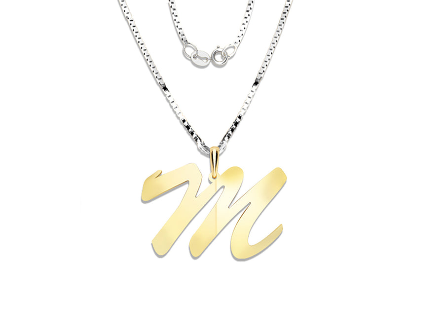 COLGANTE DE INICIAL EN CADENA DE ORO DE 14K