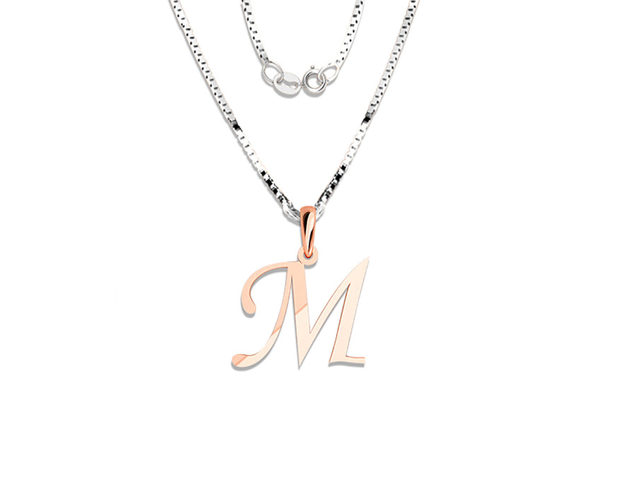 COLGANTE DE INICIAL EN CADENA DE ORO DE 14K