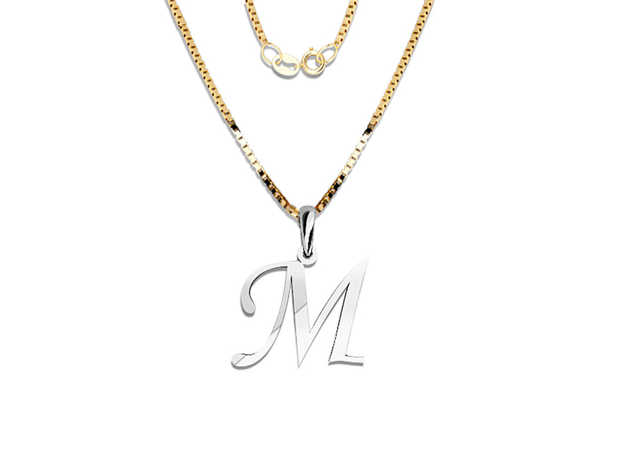 COLGANTE DE INICIAL EN CADENA DE ORO DE 14K