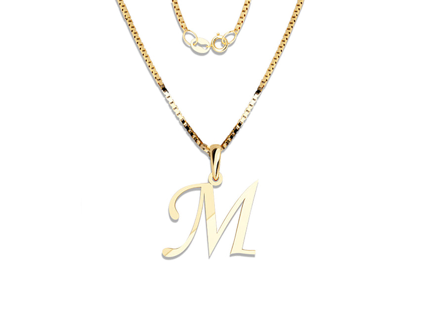 COLGANTE DE INICIAL EN CADENA DE ORO DE 14K