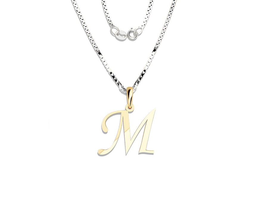 COLGANTE DE INICIAL EN CADENA DE ORO DE 14K