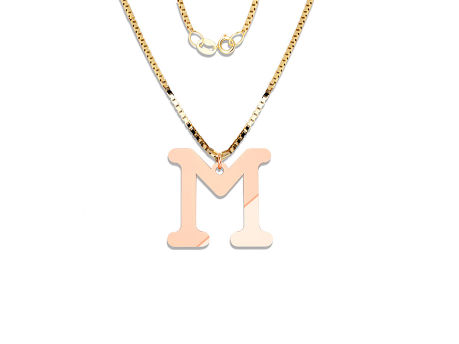COLGANTE DE INICIAL EN CADENA DE ORO DE 14K