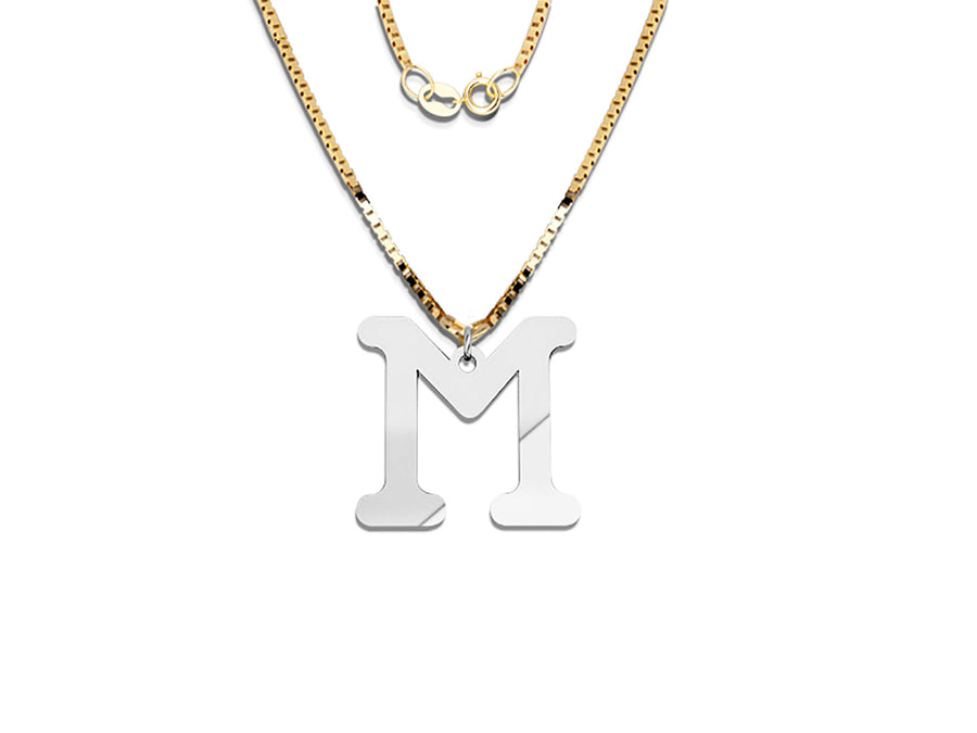 COLGANTE DE INICIAL EN CADENA DE ORO DE 14K