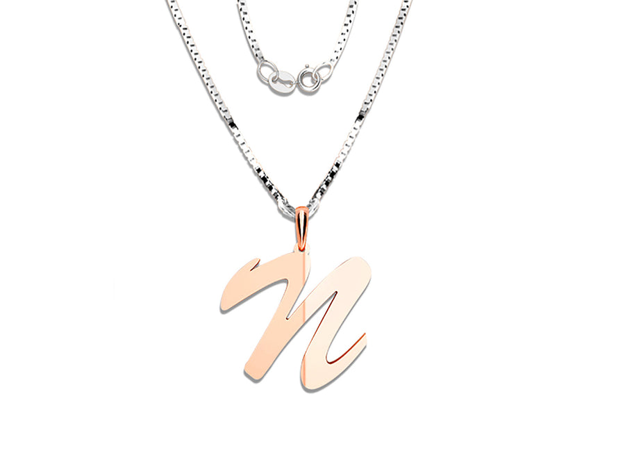 COLGANTE DE INICIAL EN CADENA DE ORO DE 14K