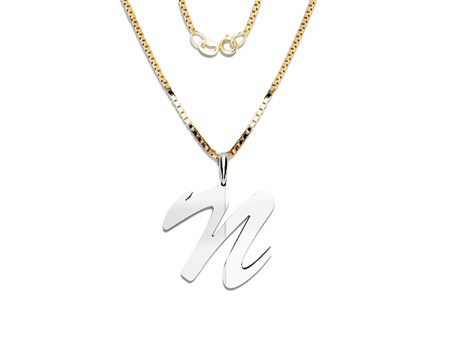 COLGANTE DE INICIAL EN CADENA DE ORO DE 14K