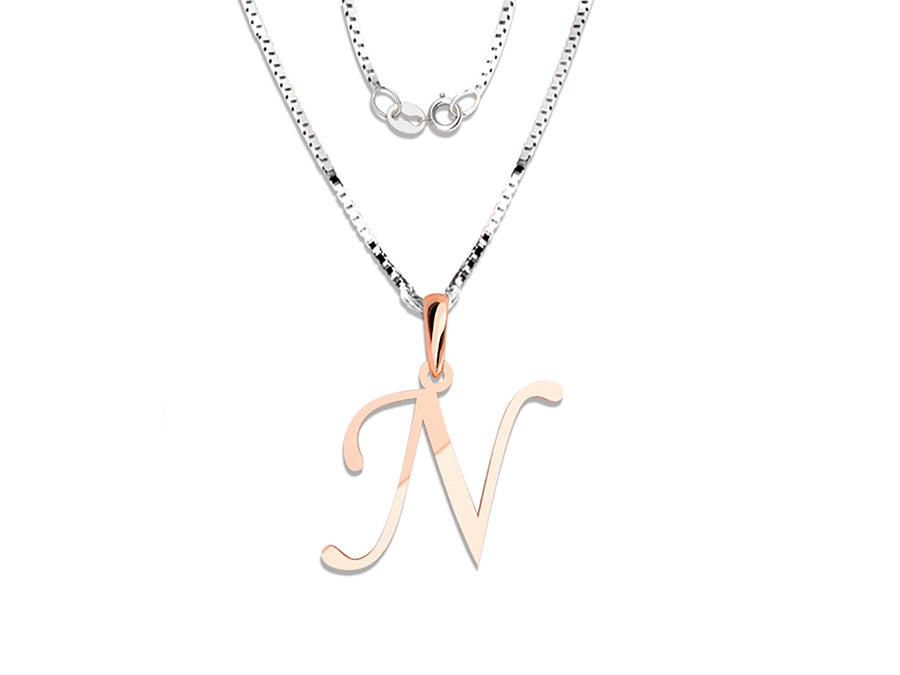 COLGANTE DE INICIAL EN CADENA DE ORO DE 14K