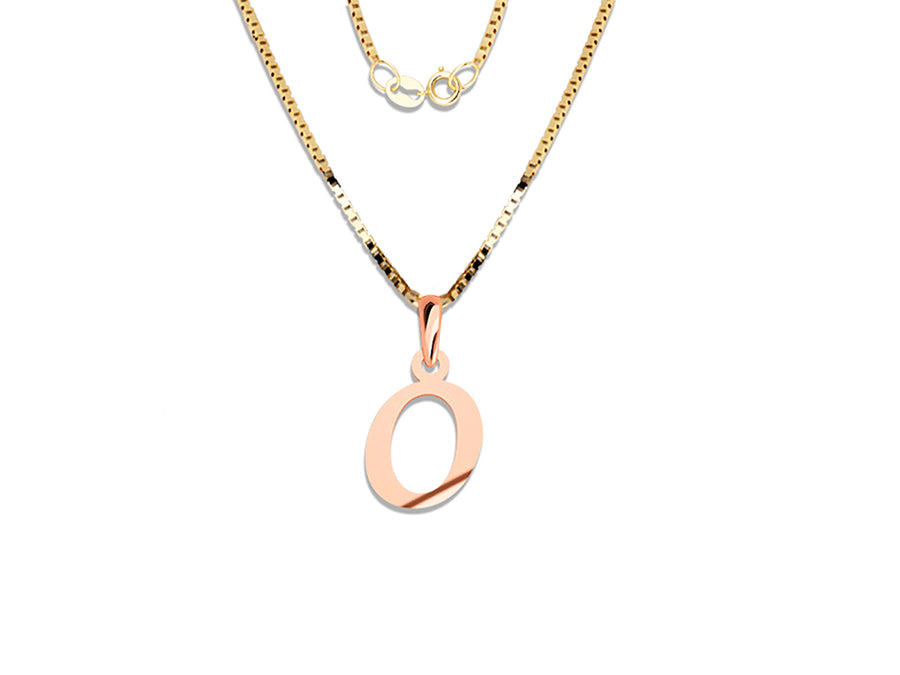 COLGANTE DE INICIAL EN CADENA DE ORO DE 14K