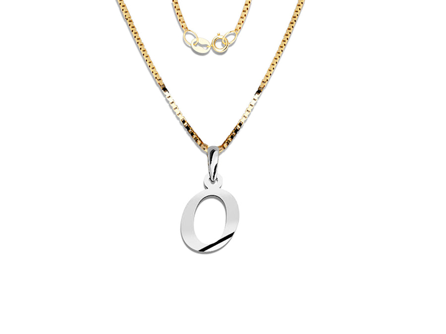 COLGANTE DE INICIAL EN CADENA DE ORO DE 14K