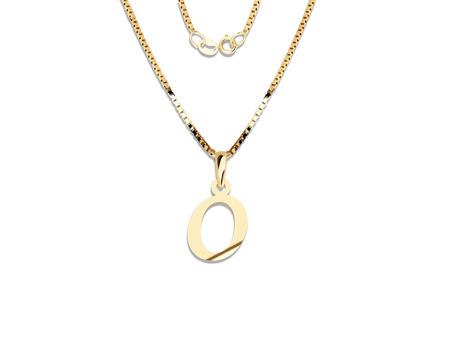 COLGANTE DE INICIAL EN CADENA DE ORO DE 14K