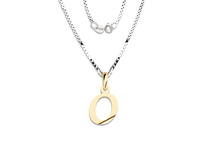 COLGANTE DE INICIAL EN CADENA DE ORO DE 14K