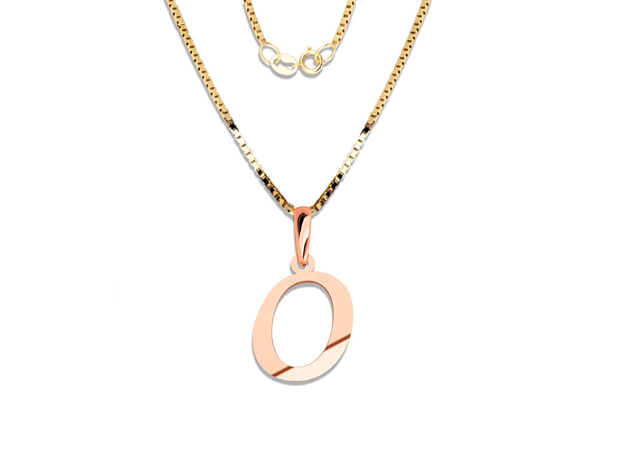 COLGANTE DE INICIAL EN CADENA DE ORO DE 14K