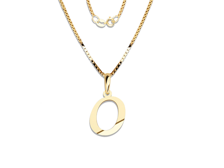 COLGANTE DE INICIAL EN CADENA DE ORO DE 14K