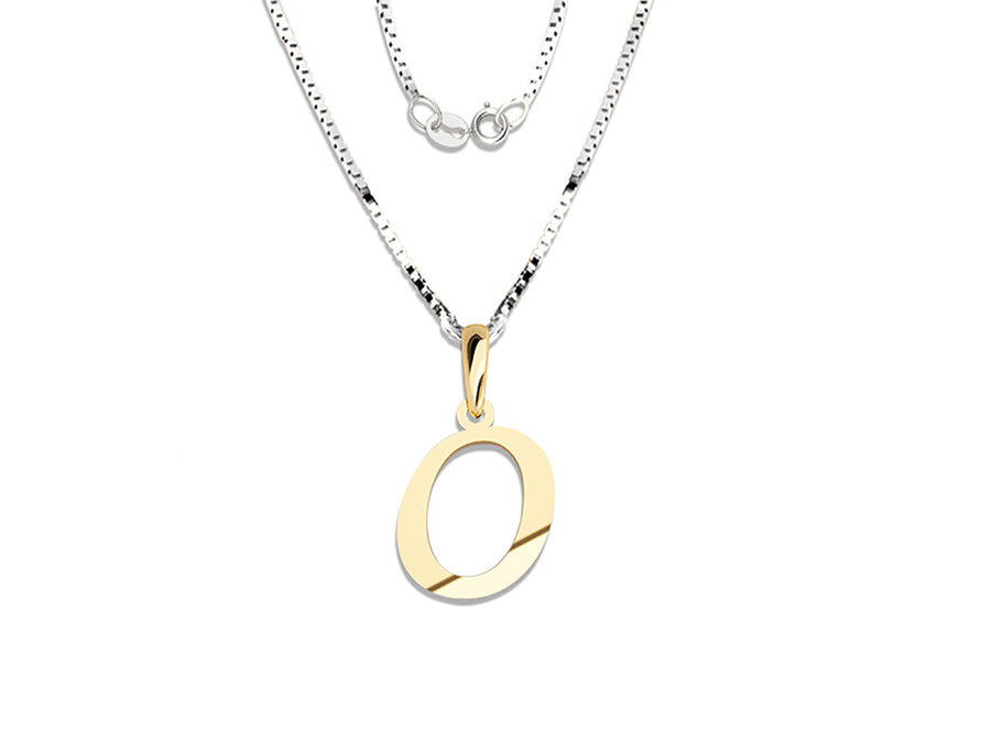 COLGANTE DE INICIAL EN CADENA DE ORO DE 14K