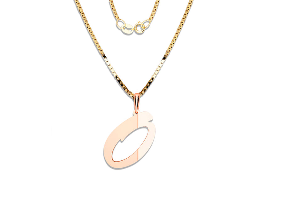 COLGANTE DE INICIAL EN CADENA DE ORO DE 14K