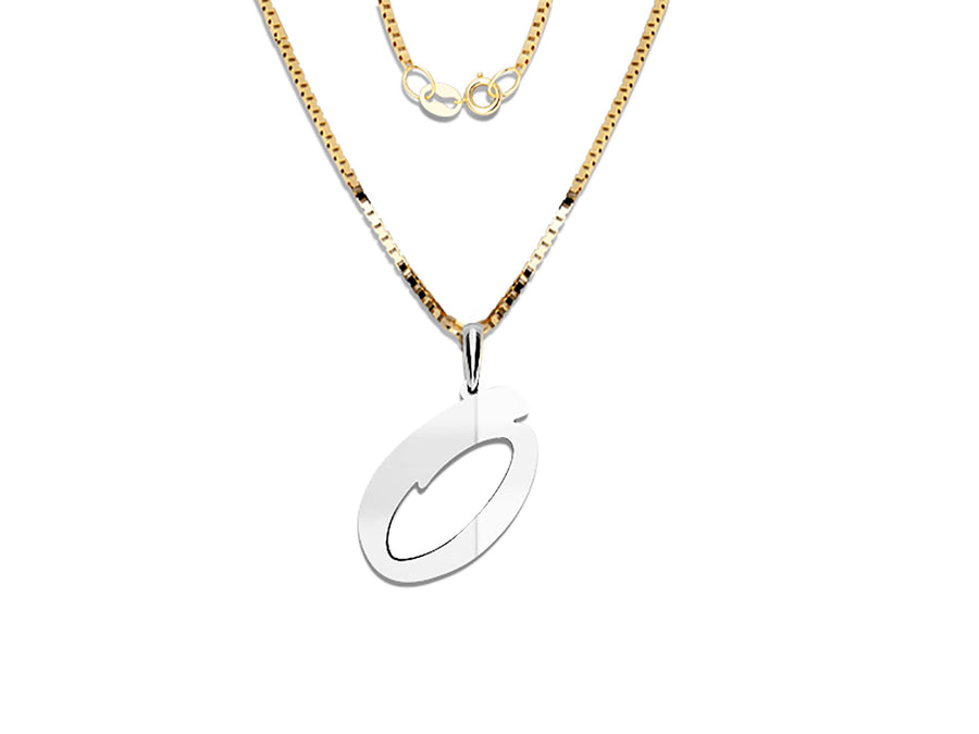 COLGANTE DE INICIAL EN CADENA DE ORO DE 14K