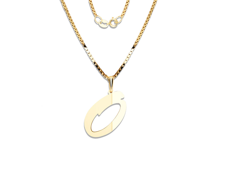 COLGANTE DE INICIAL EN CADENA DE ORO DE 14K