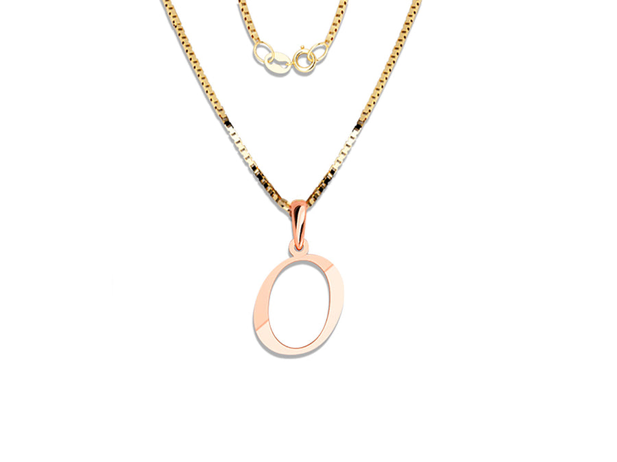 COLGANTE DE INICIAL EN CADENA DE ORO DE 14K
