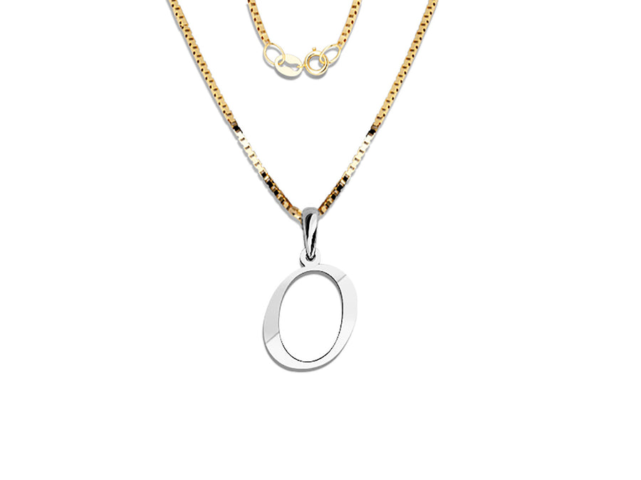 COLGANTE DE INICIAL EN CADENA DE ORO DE 14K