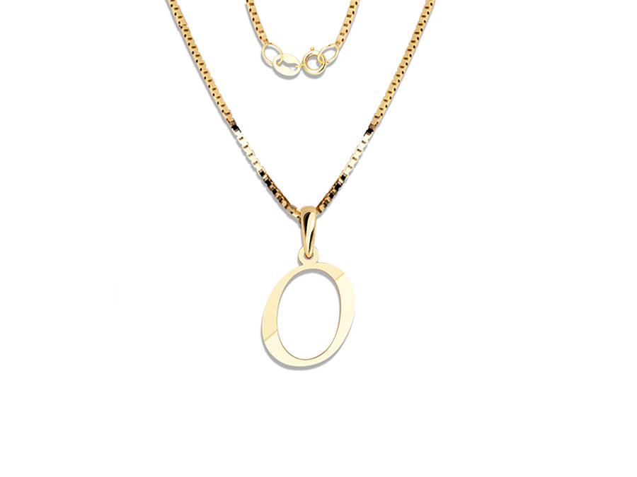 COLGANTE DE INICIAL EN CADENA DE ORO DE 14K