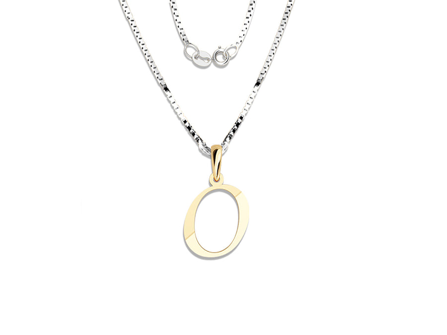 COLGANTE DE INICIAL EN CADENA DE ORO DE 14K