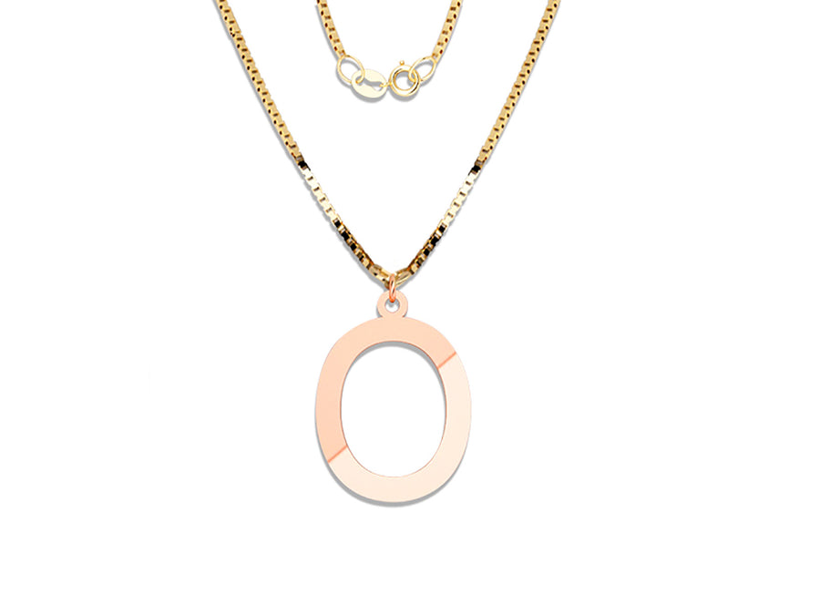 COLGANTE DE INICIAL EN CADENA DE ORO DE 14K