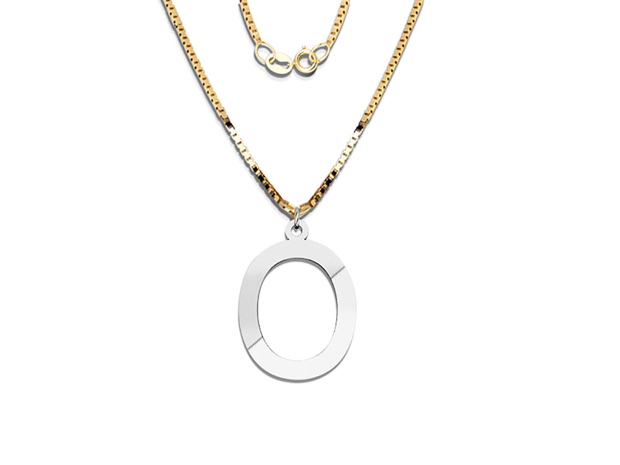 COLGANTE DE INICIAL EN CADENA DE ORO DE 14K