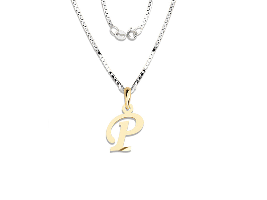 COLGANTE DE INICIAL EN CADENA DE ORO DE 14K