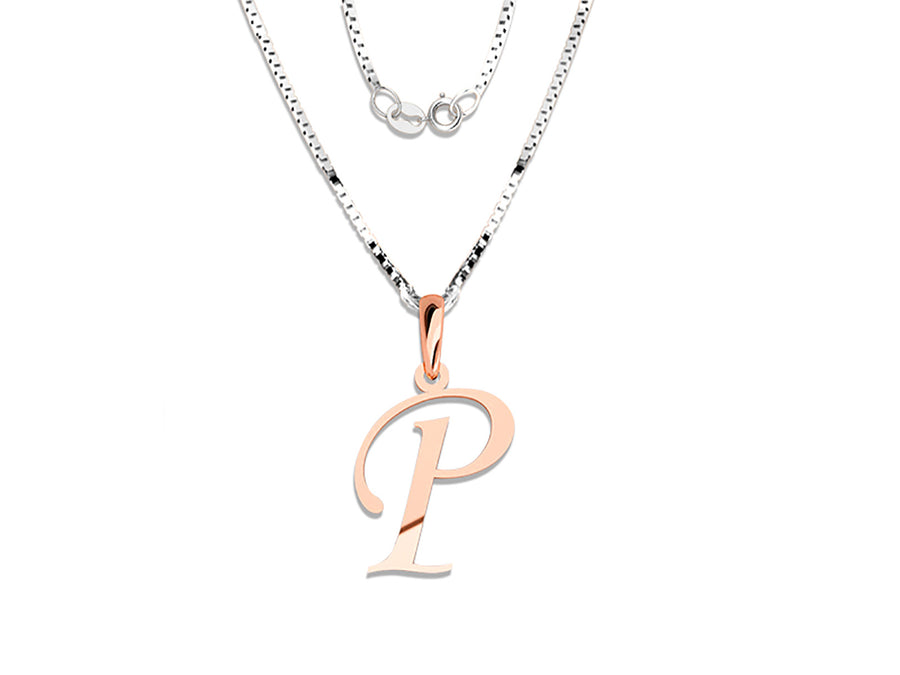 COLGANTE DE INICIAL EN CADENA DE ORO DE 14K
