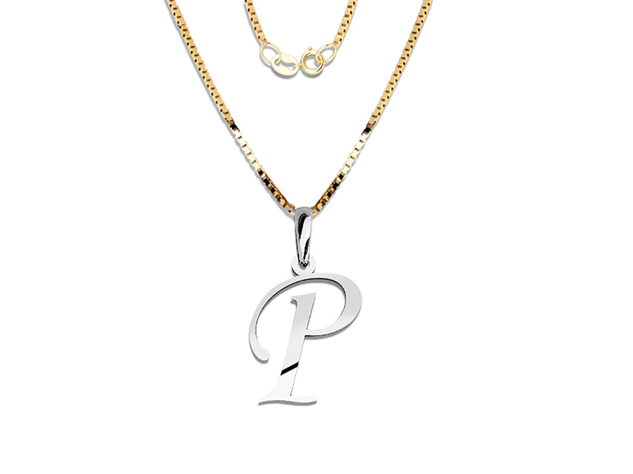 COLGANTE DE INICIAL EN CADENA DE ORO DE 14K