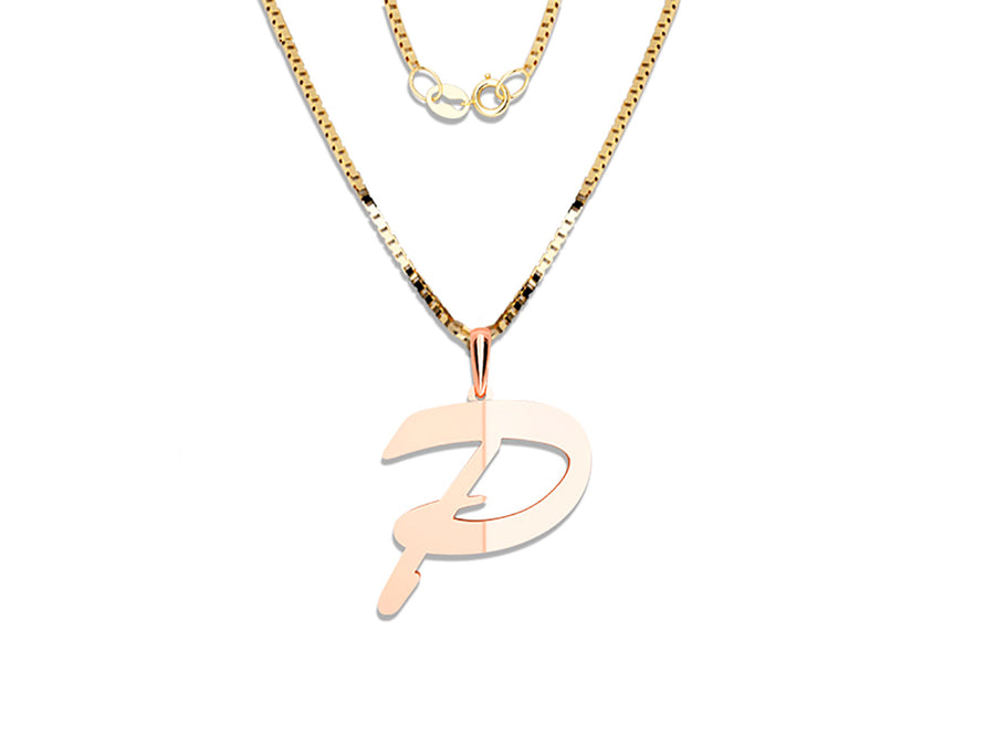 COLGANTE DE INICIAL EN CADENA DE ORO DE 14K
