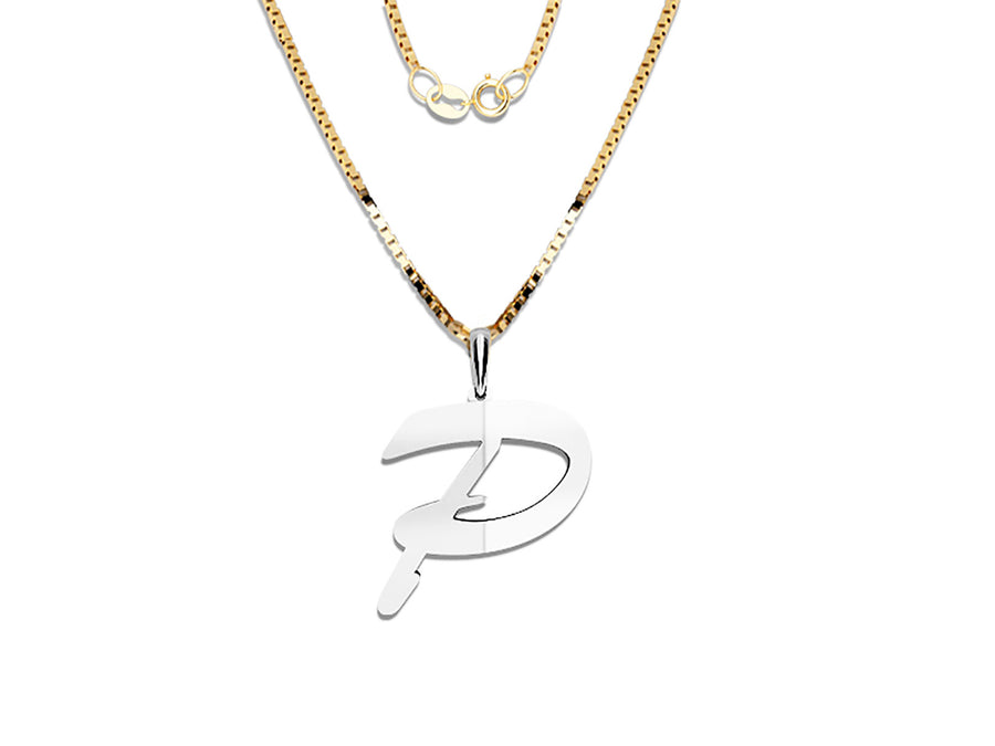 COLGANTE DE INICIAL EN CADENA DE ORO DE 14K