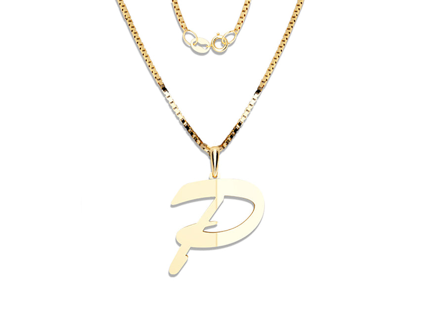COLGANTE DE INICIAL EN CADENA DE ORO DE 14K