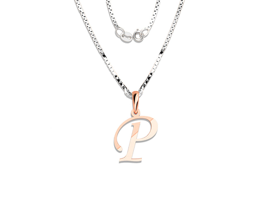 COLGANTE DE INICIAL EN CADENA DE ORO DE 14K