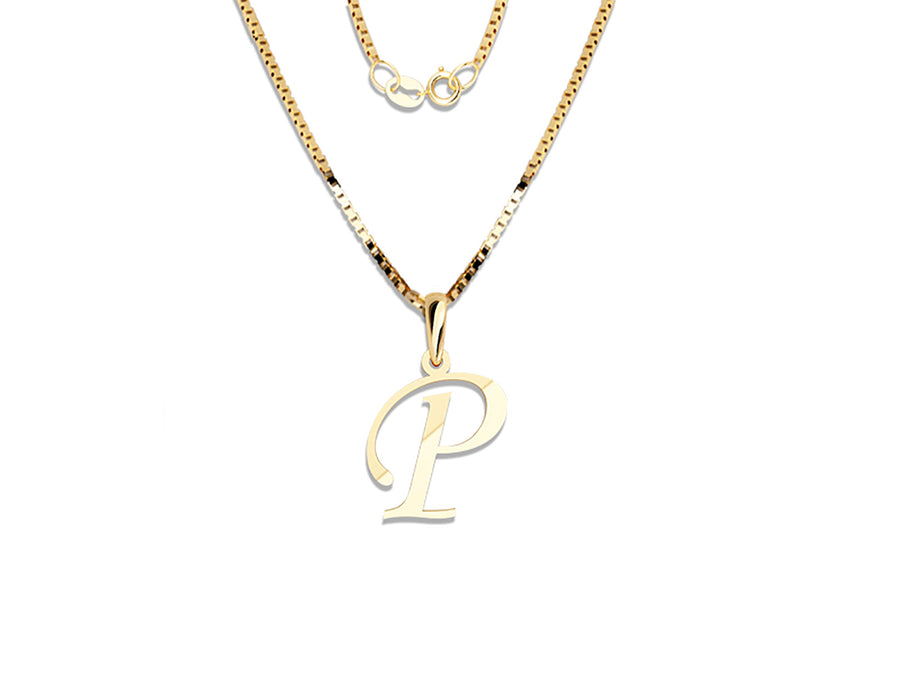 COLGANTE DE INICIAL EN CADENA DE ORO DE 14K