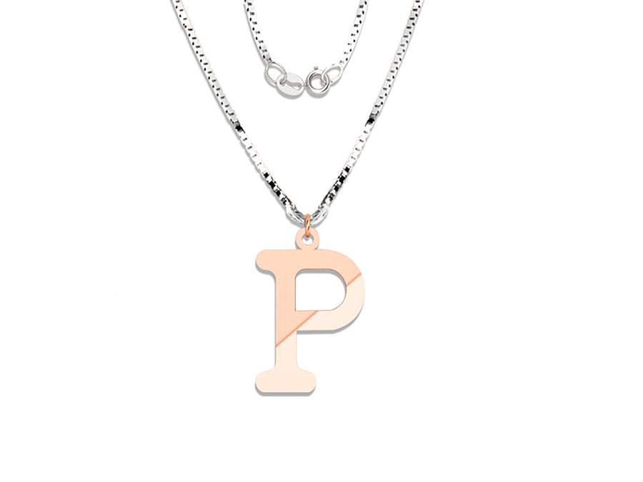 COLGANTE DE INICIAL EN CADENA DE ORO DE 14K