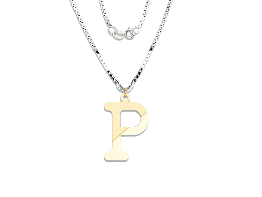 COLGANTE DE INICIAL EN CADENA DE ORO DE 14K