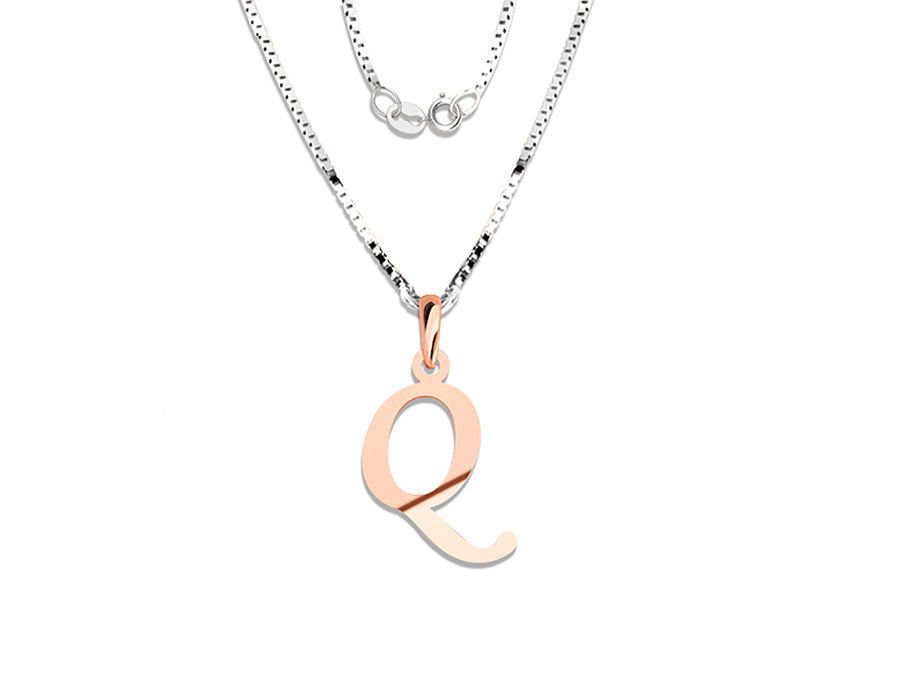 COLGANTE DE INICIAL EN CADENA DE ORO DE 14K