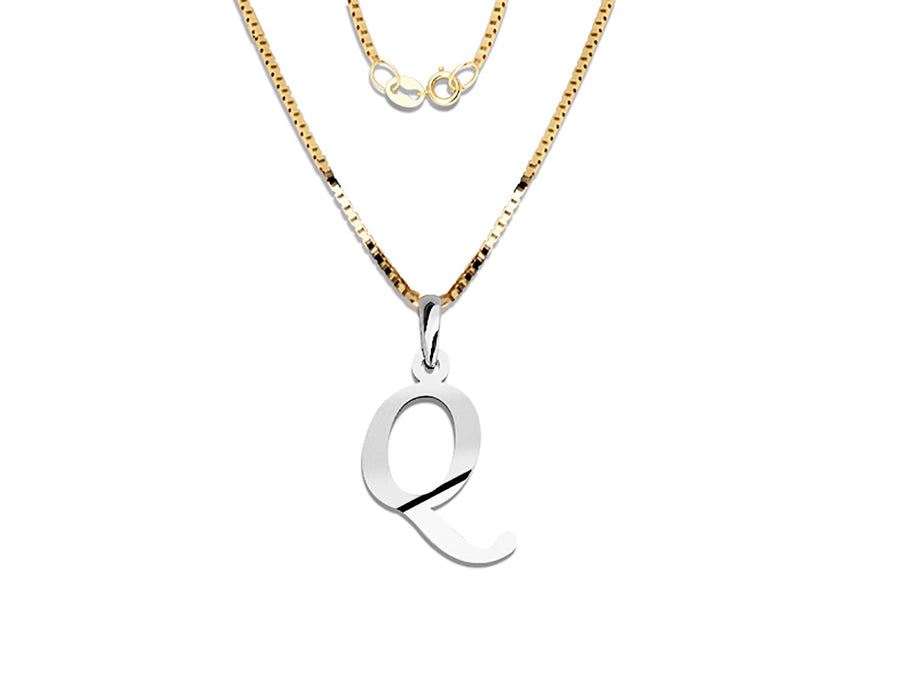 COLGANTE DE INICIAL EN CADENA DE ORO DE 14K