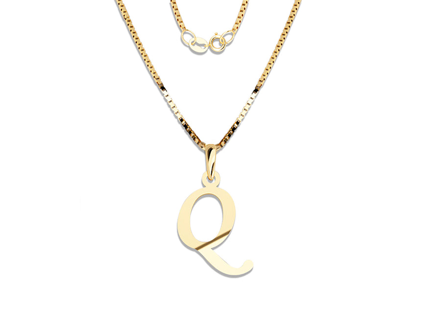 COLGANTE DE INICIAL EN CADENA DE ORO DE 14K