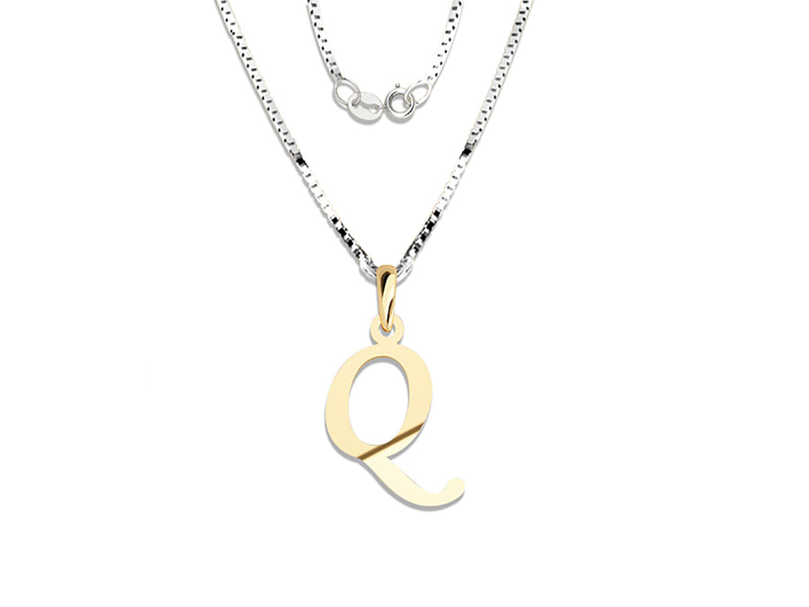 COLGANTE DE INICIAL EN CADENA DE ORO DE 14K